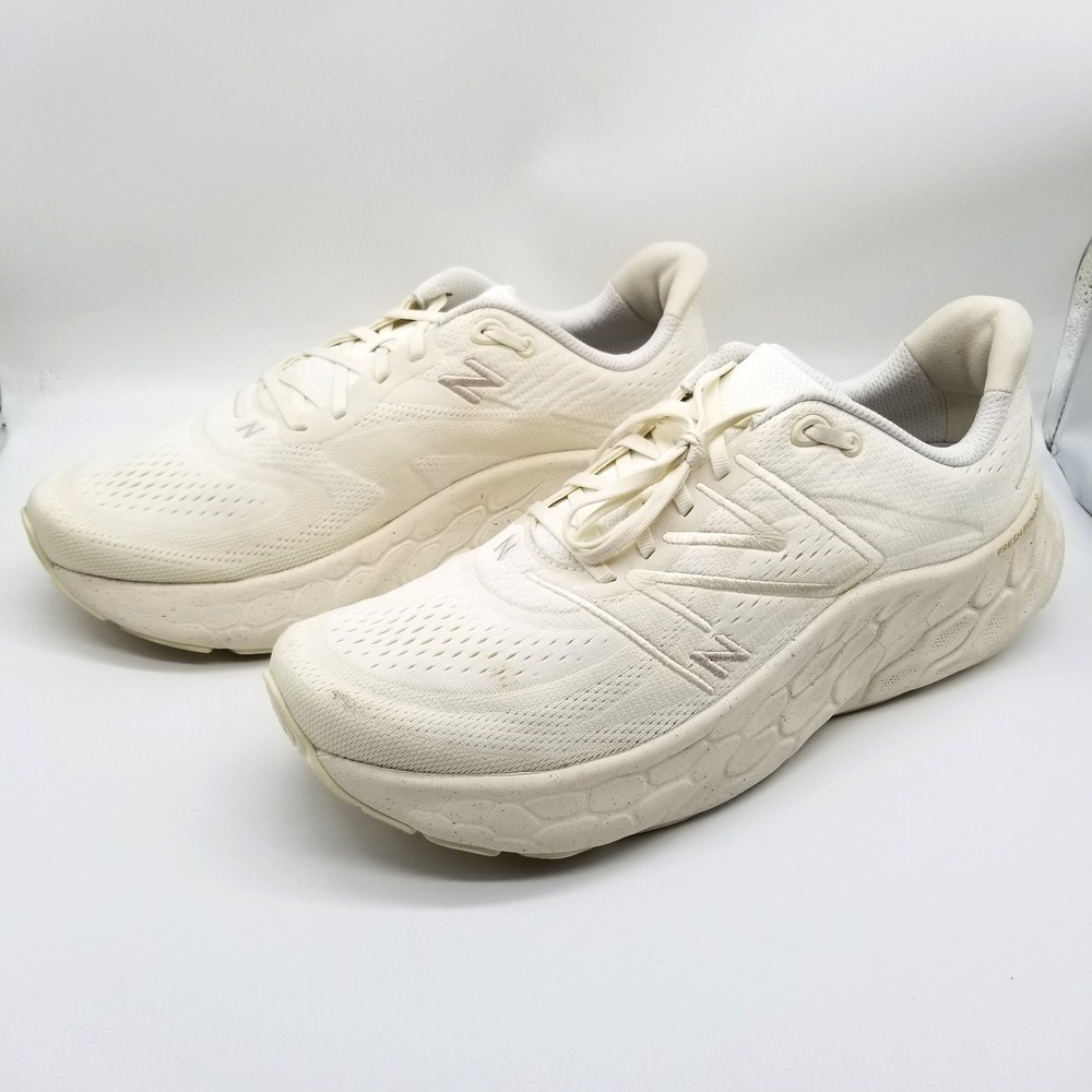 New Balance Fresh Foam X More v4 Running Shoes Sz 14 D Off White Low Sneakers
